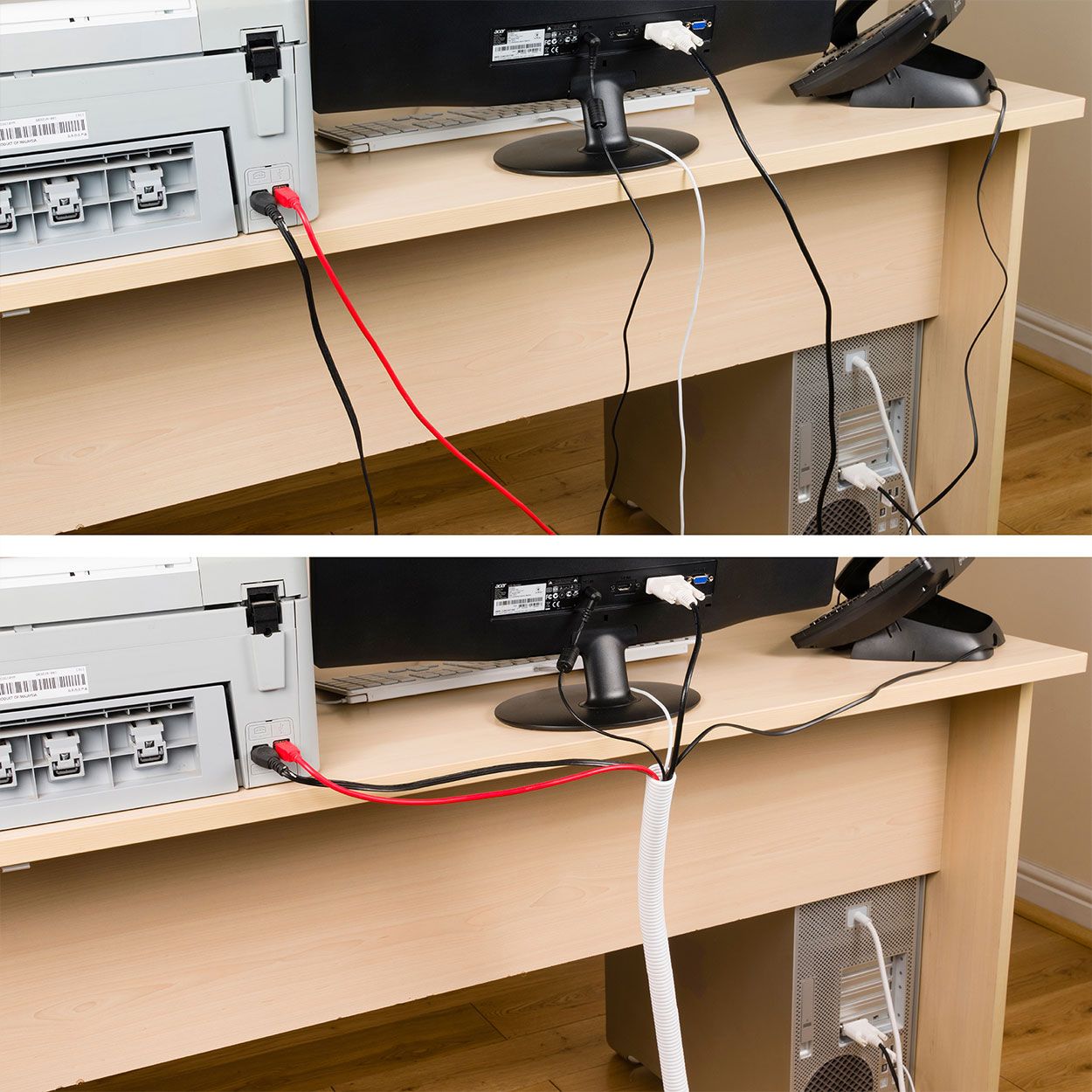 D-Line Cable Tidy Tube, 32Mm Dia. White - 1.1M