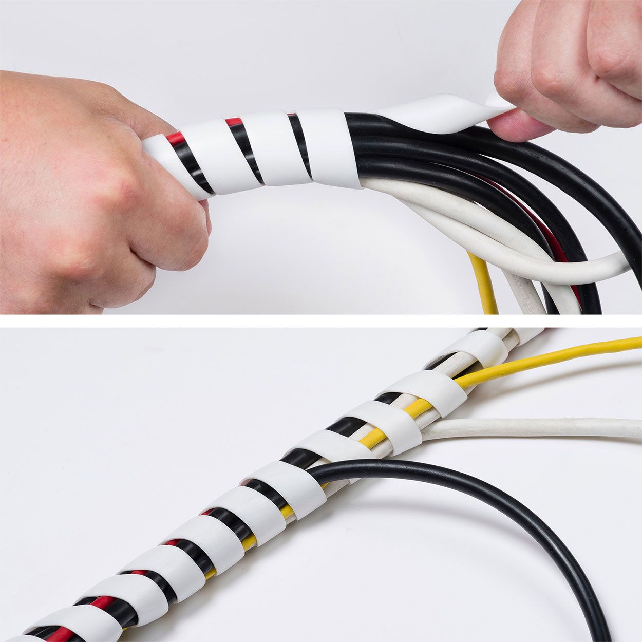 D-Line Cable Tidy Wrap, White - 2.5M, 10-40Mm Dia.