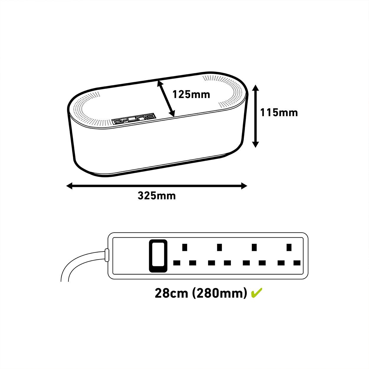 D-Line Cable Tidy Unit Small Black