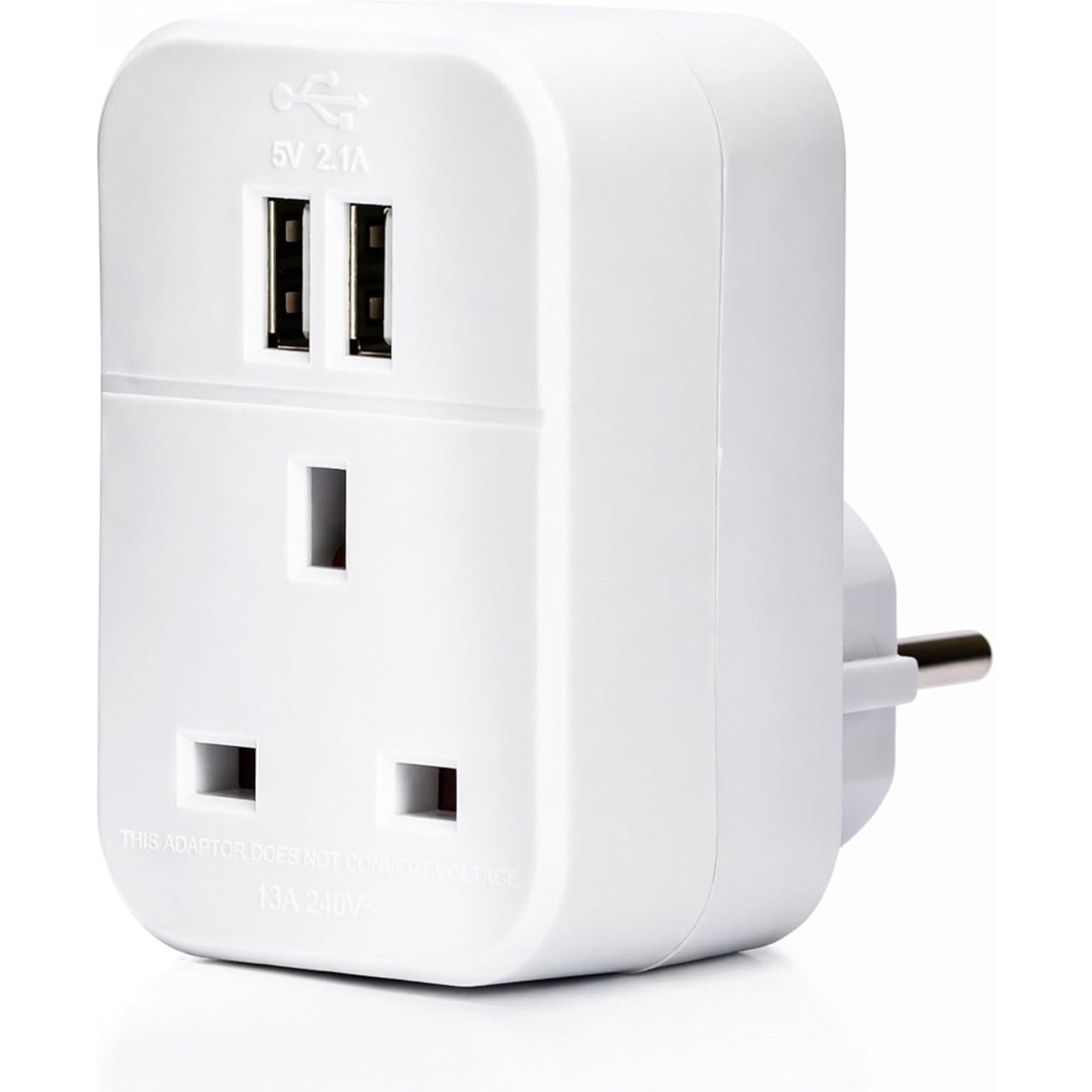 Status European Travel Adaptor White 2 x USB