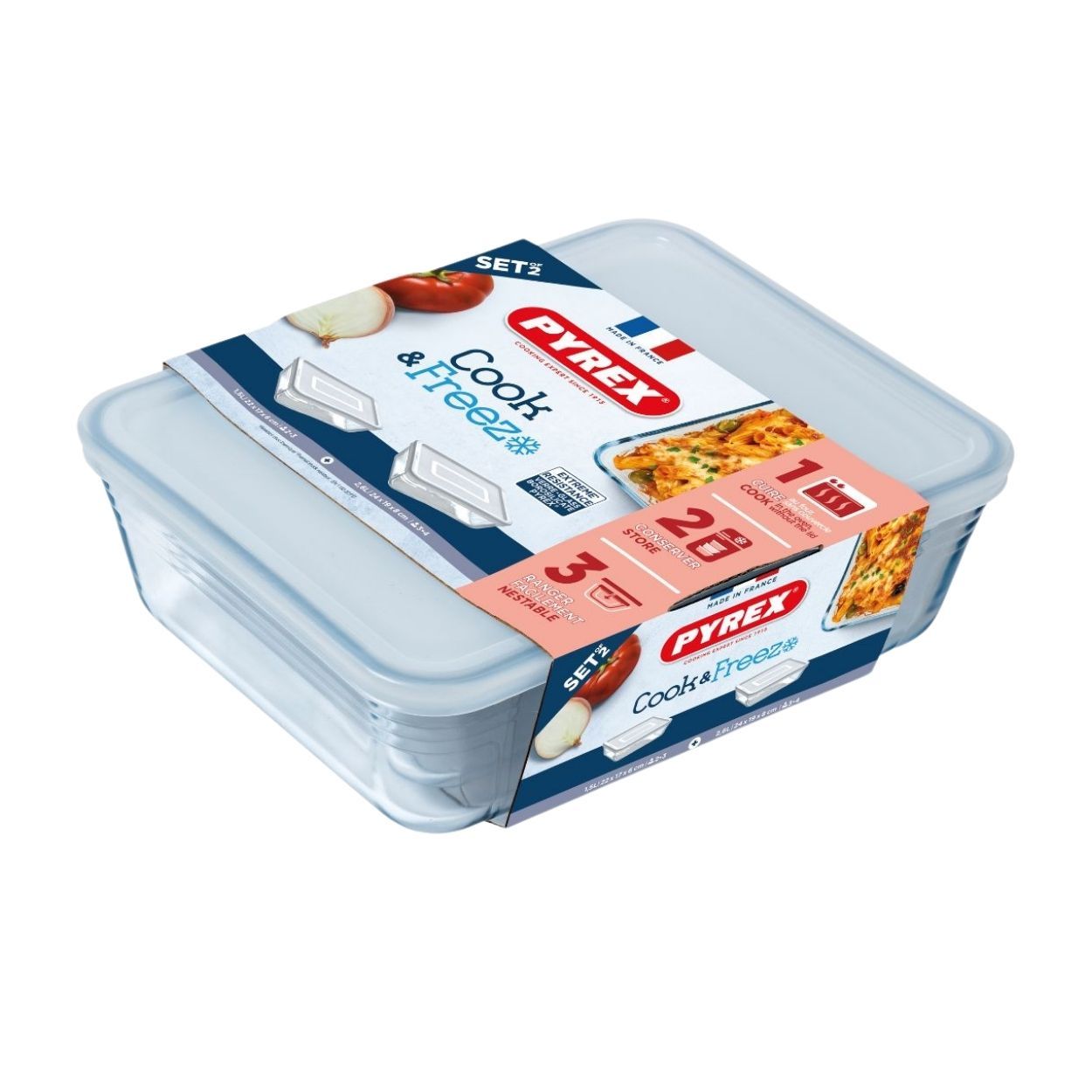 Pyrex Cook & Store 2 Pack Large