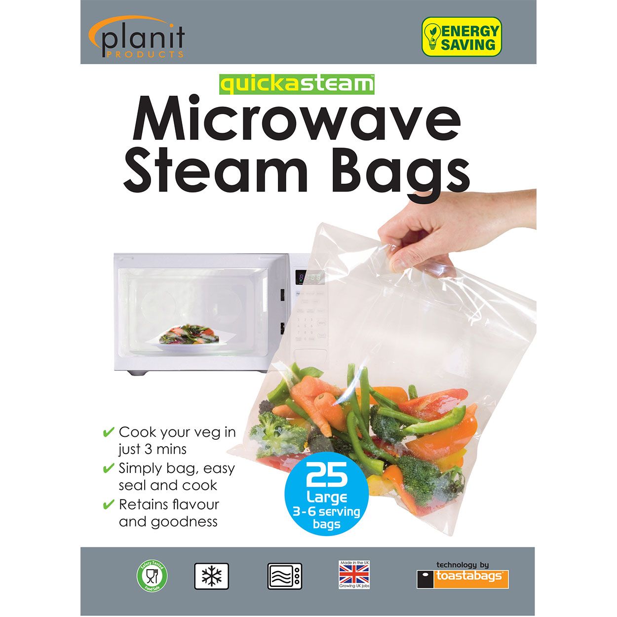 Toastabags Microwave Steam Bags Large 25 Pack