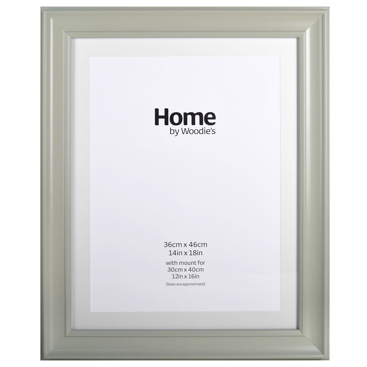 Grey Scooped Wide Frame 14" x 18"