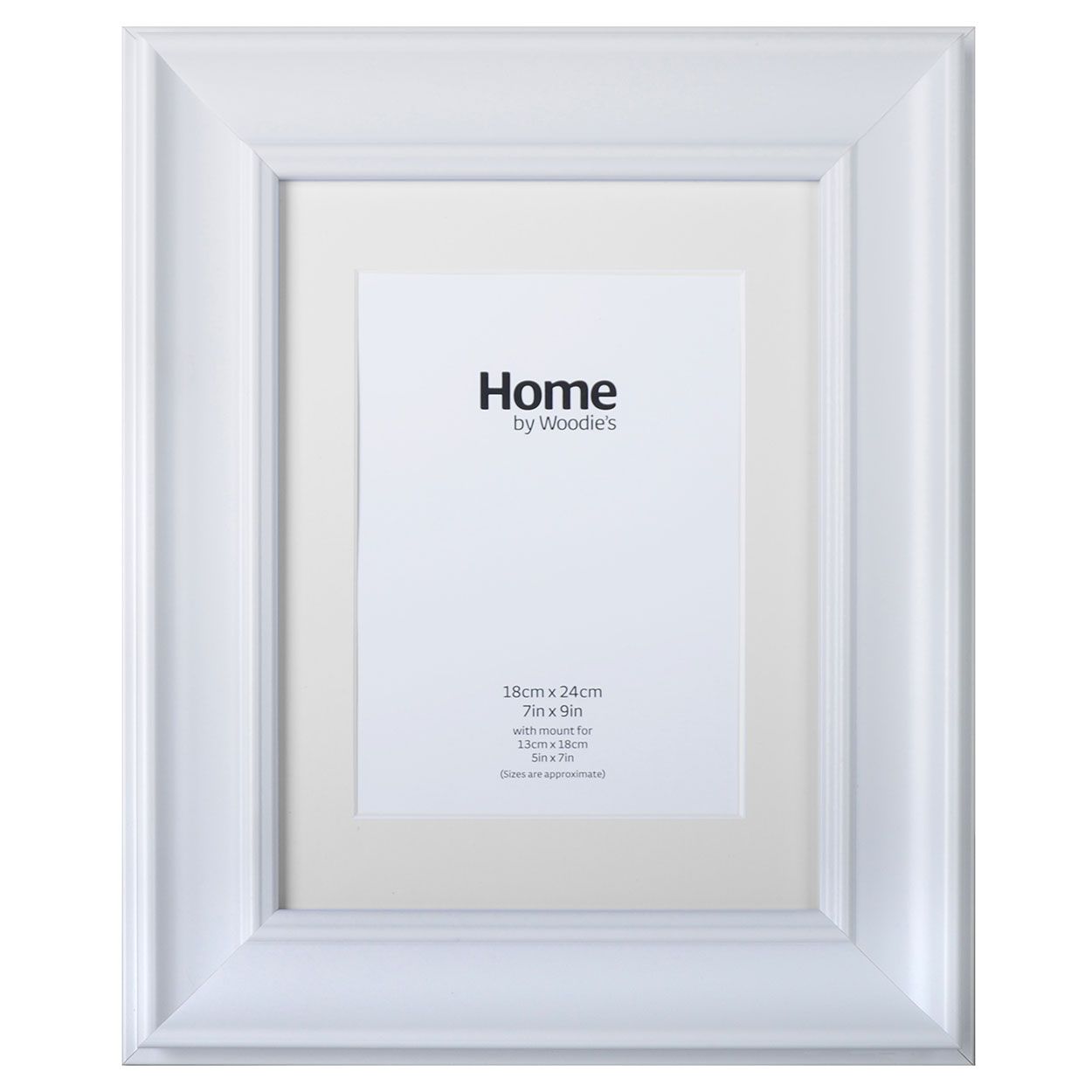 White Scooped Wide Frame 7" x 9"
