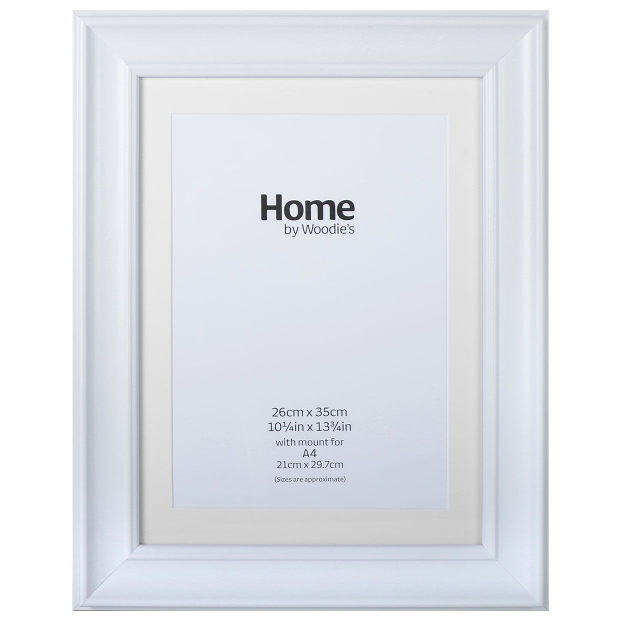 White Scooped Wide Frame A4