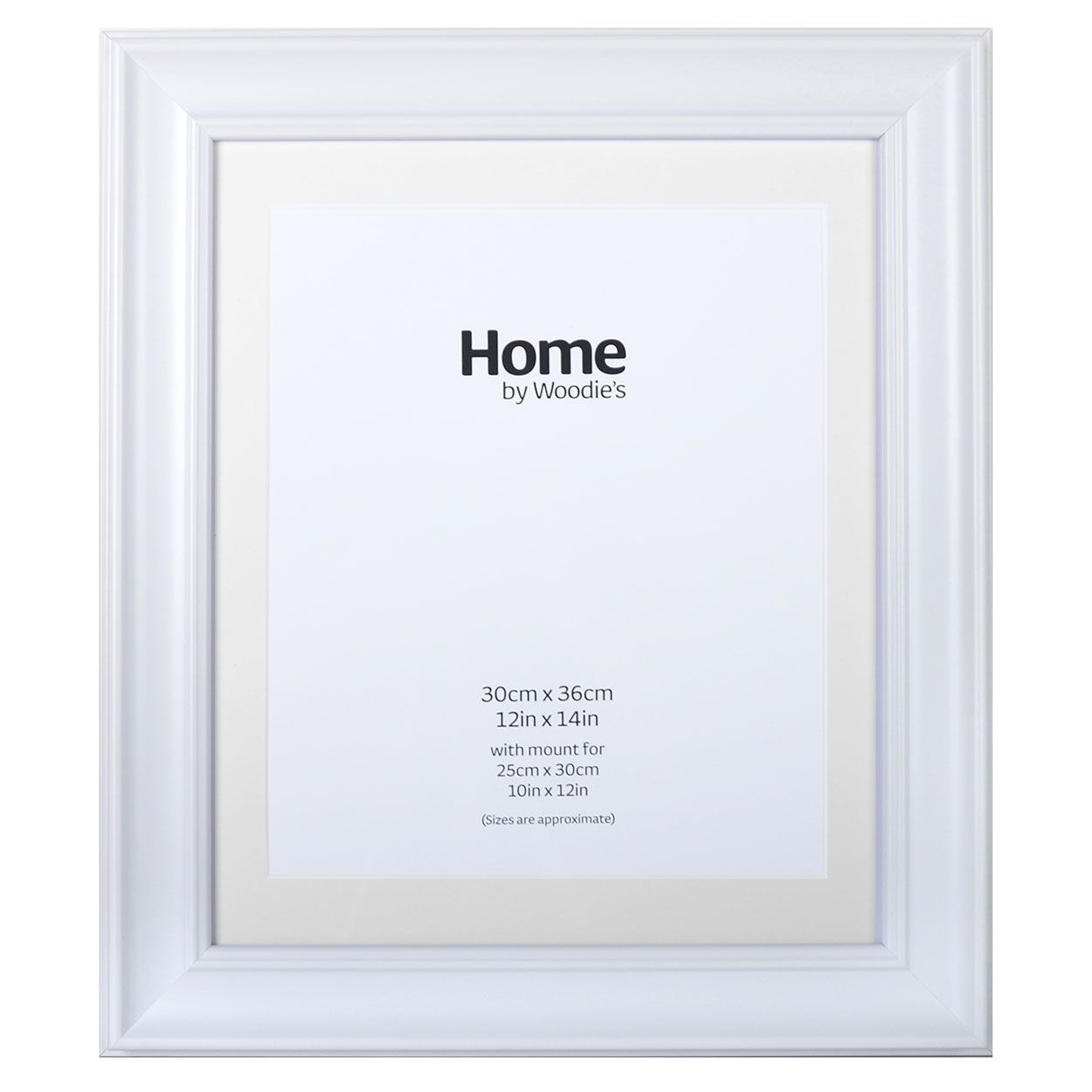 White Scooped Wide Frame 12" x 14"