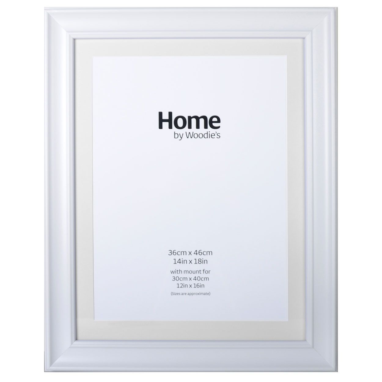 White Scooped Wide Frame 14" x 18"