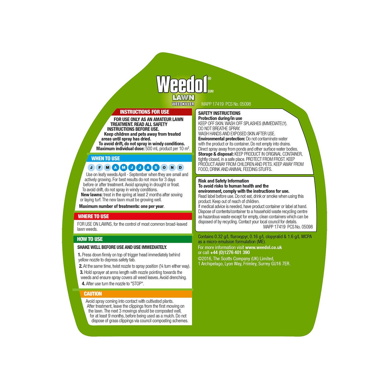Weedol Lawn Weedkiller 800ml