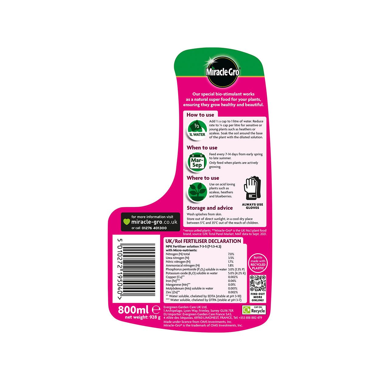 Miracle Gro Azalea, Camellia, Rhododendron Plant Food 800ml