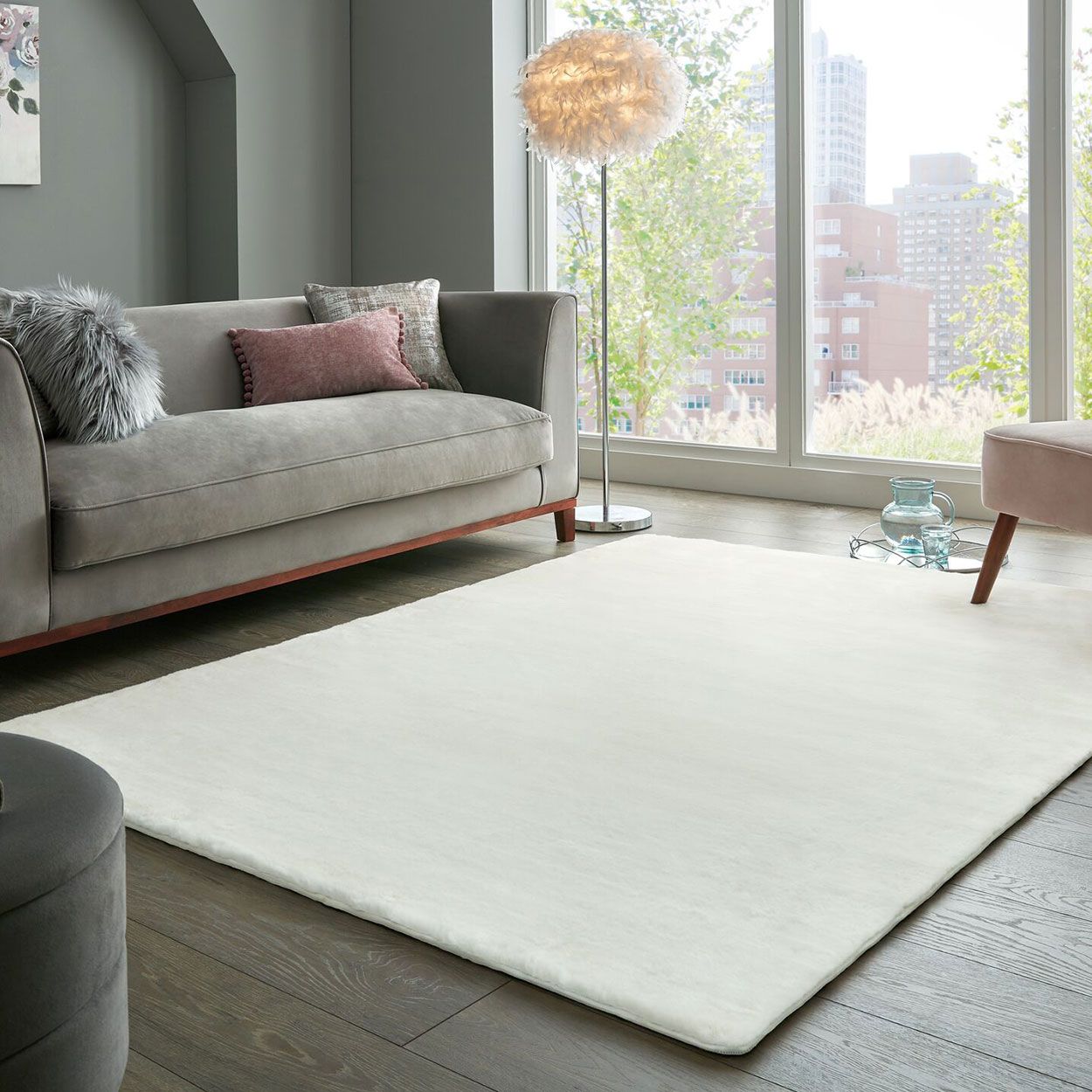 Cosy Faux Ivory Rug - 170cm x 120cm