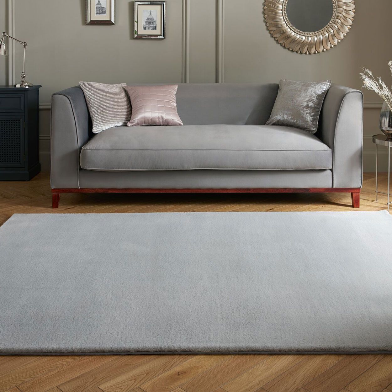Cosy Faux Grey Rug - 170cm x 120cm