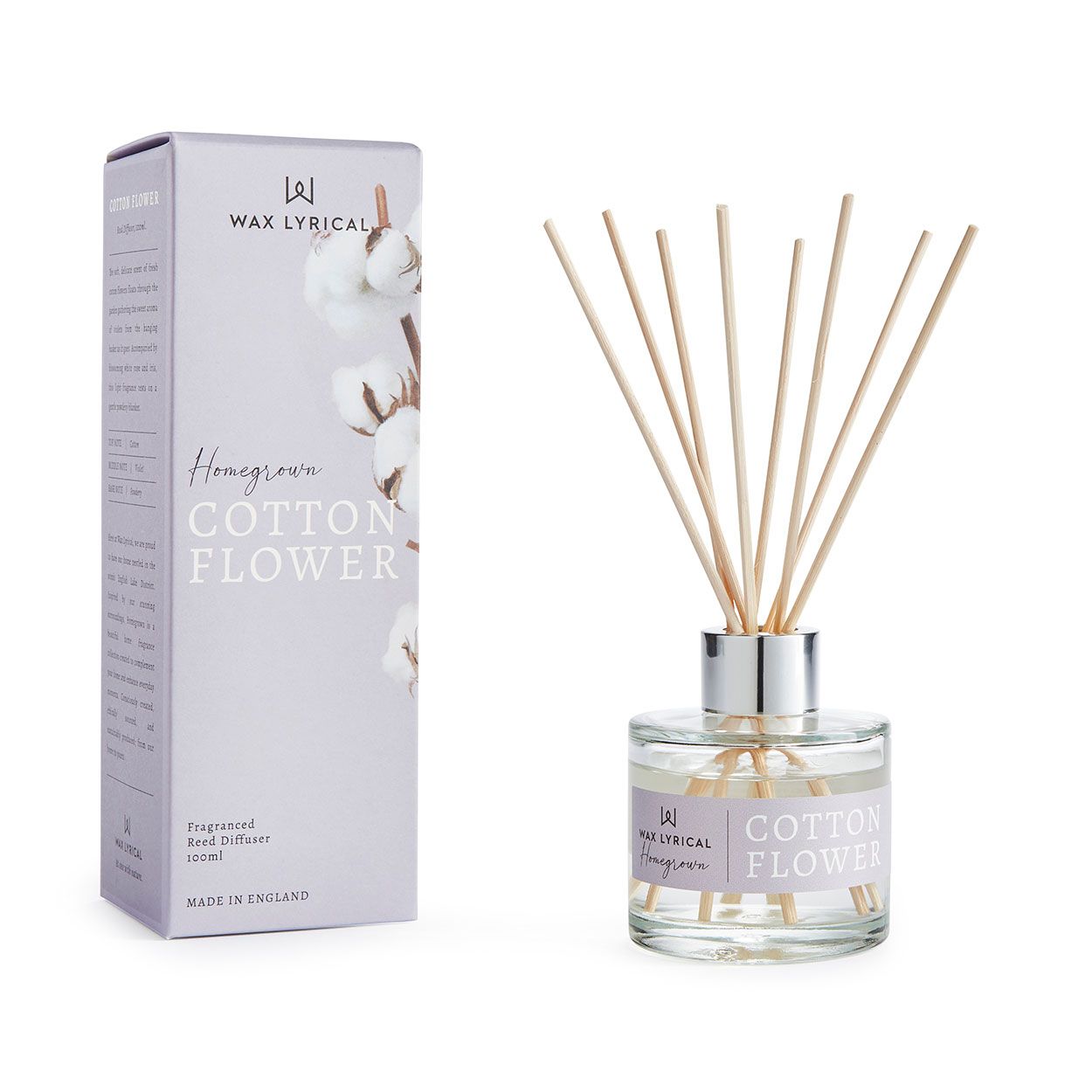 Homegrown 100Ml Reed Diffuser Cotton Flower