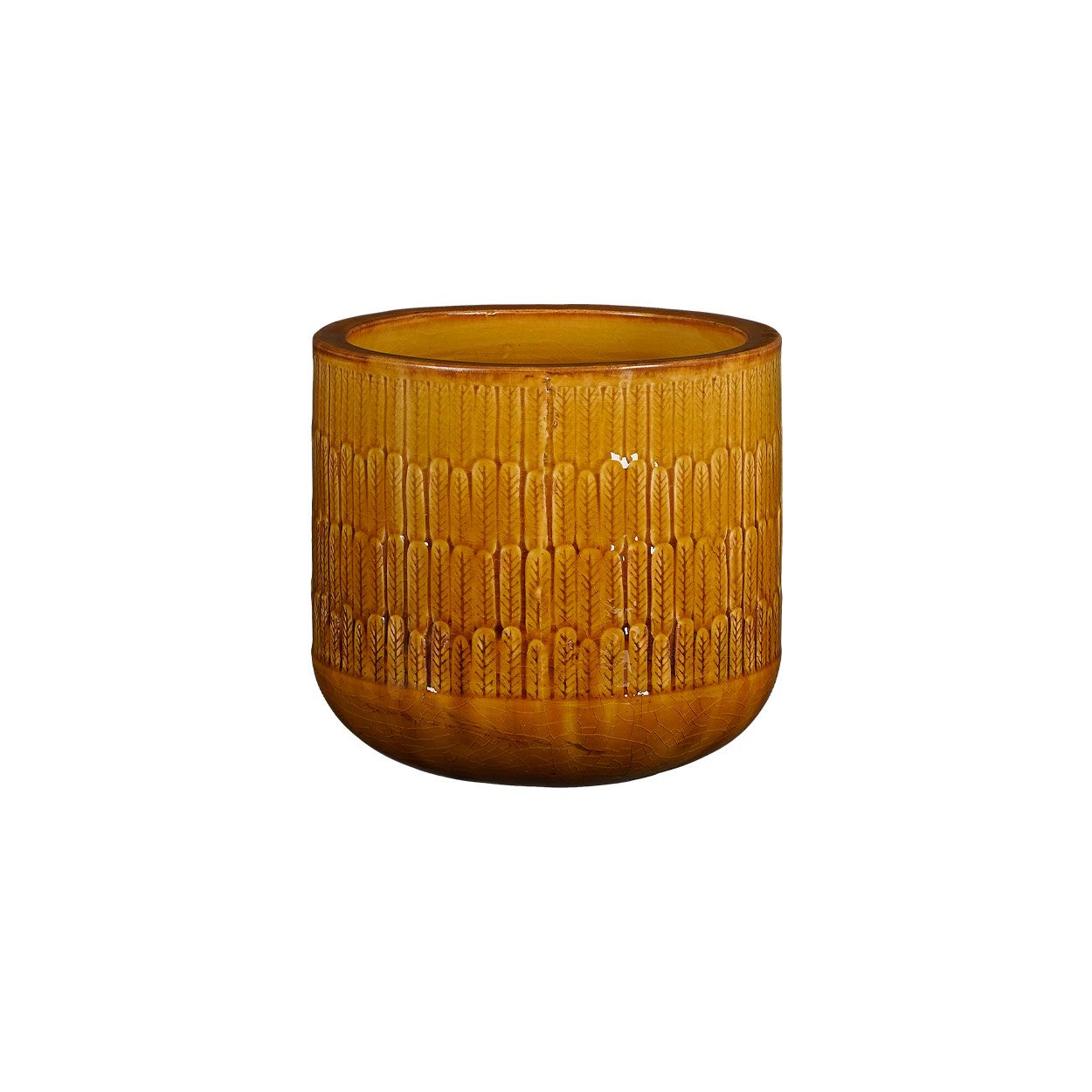 Oran Pot Round Ocre 21cm
