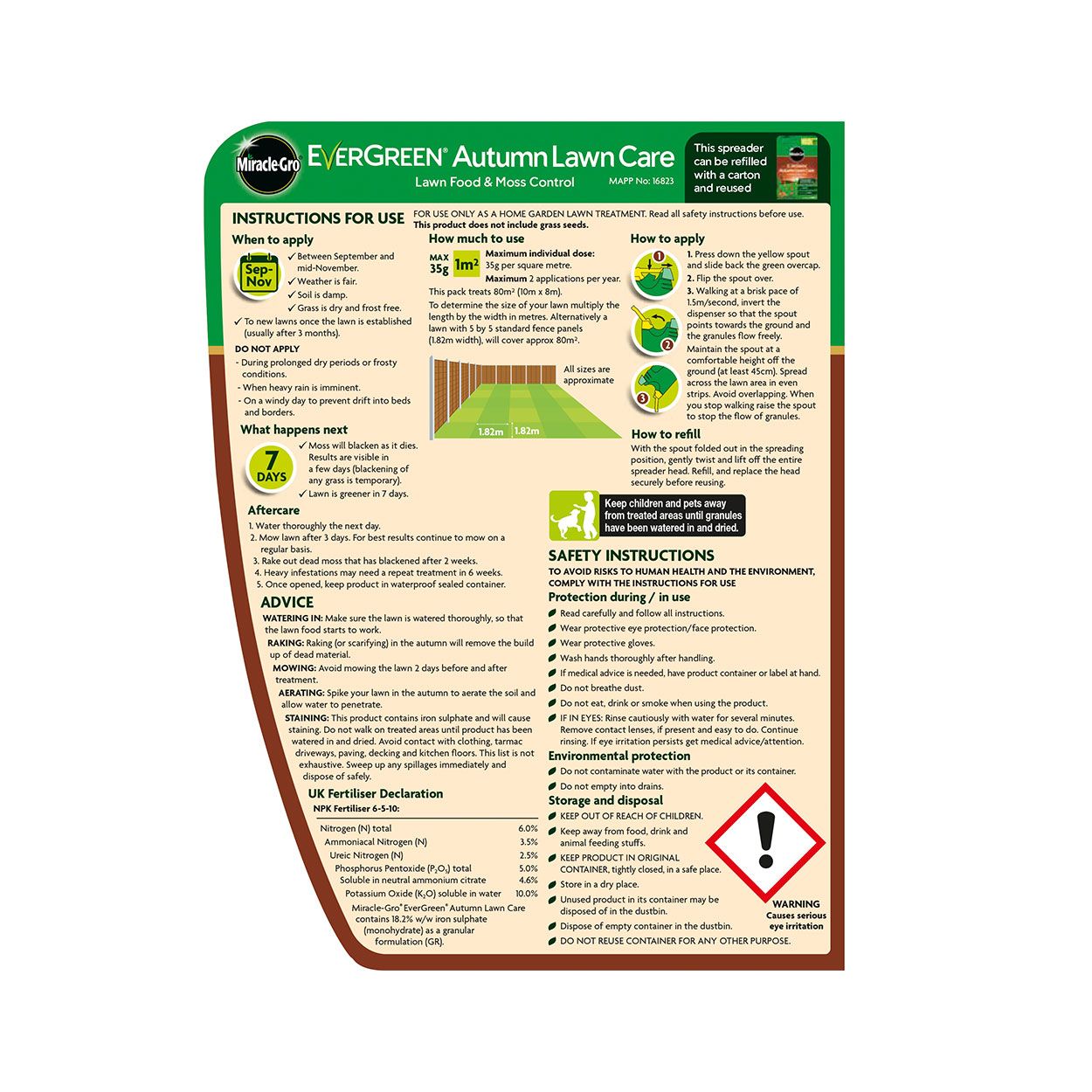 Evergreen Autumn Lawn Care Spreader 80m2