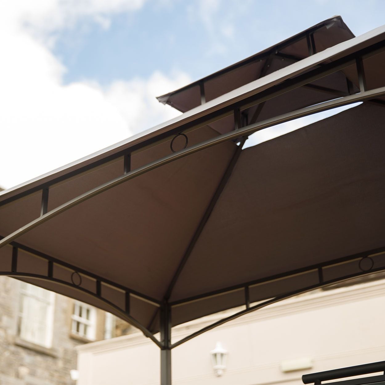 Dark Grey BBQ Gazebo 240x150x260cm