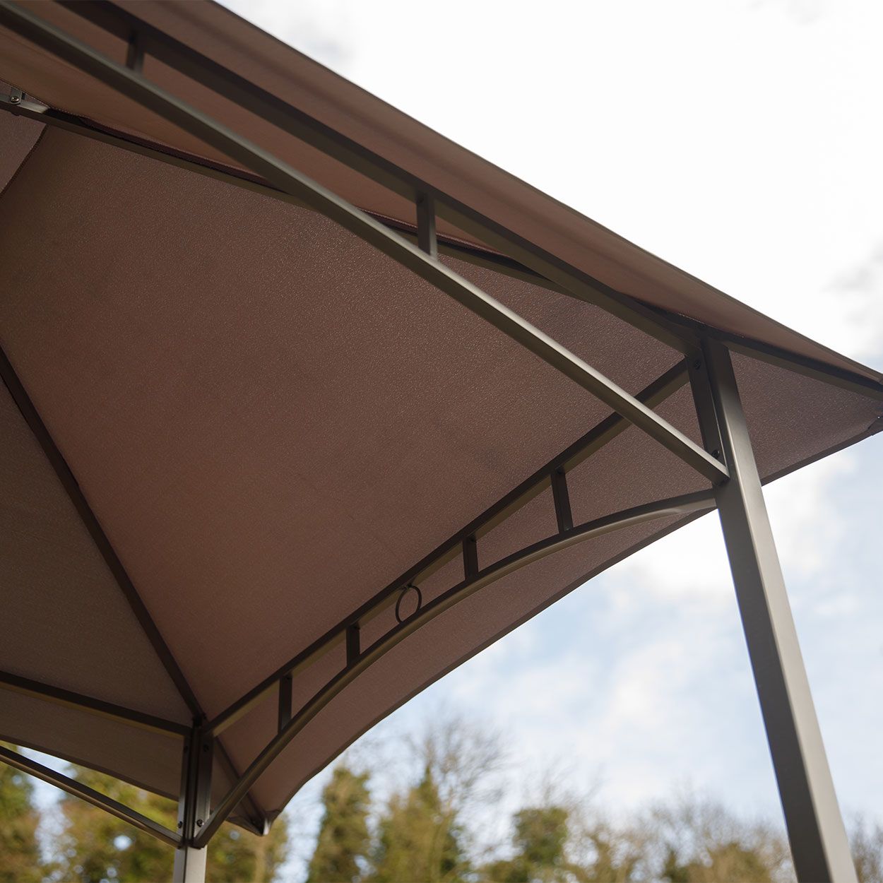 Dark Grey BBQ Gazebo 240x150x260cm