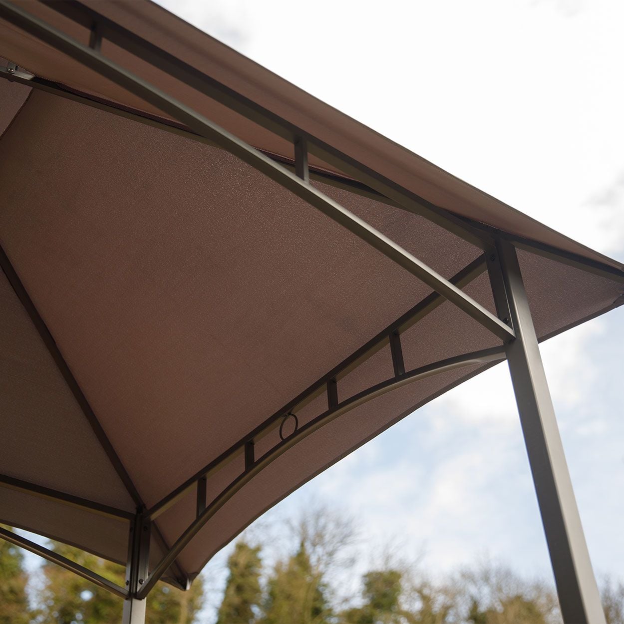 Dark Grey BBQ Gazebo 240x150x260cm