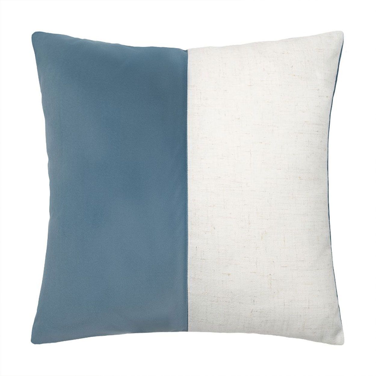 Velvet & Linen Blend Contrast Navy Cushion