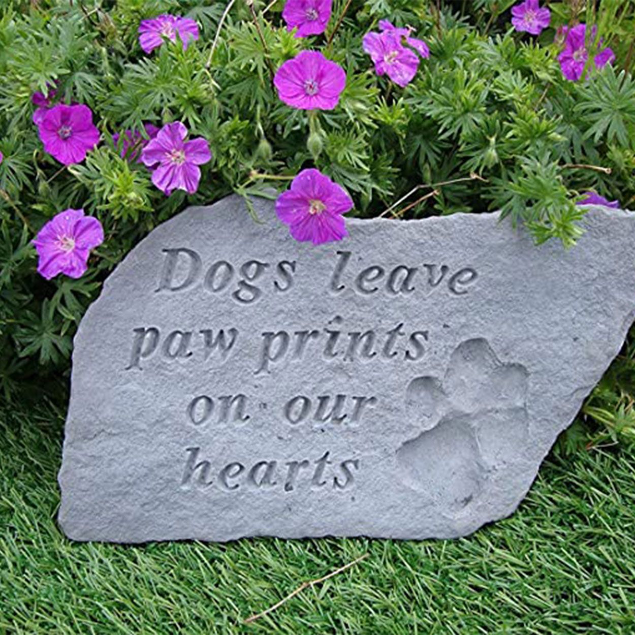 Dogs Leave Paw Prints Memorial Stone 37cm