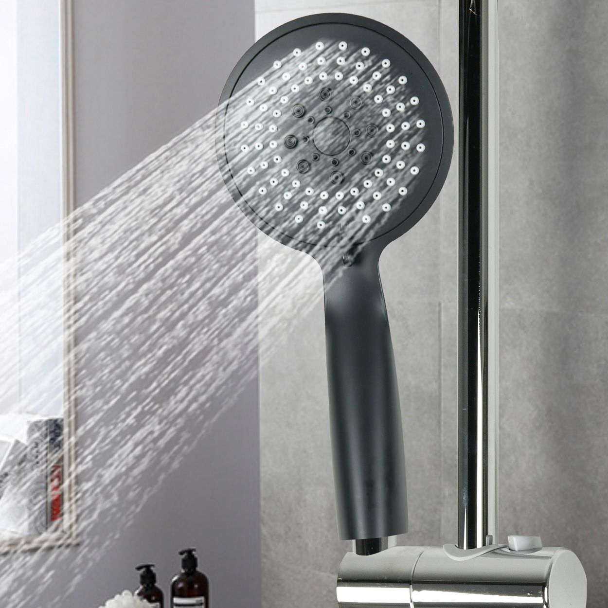 Shower Head 5 Function Black