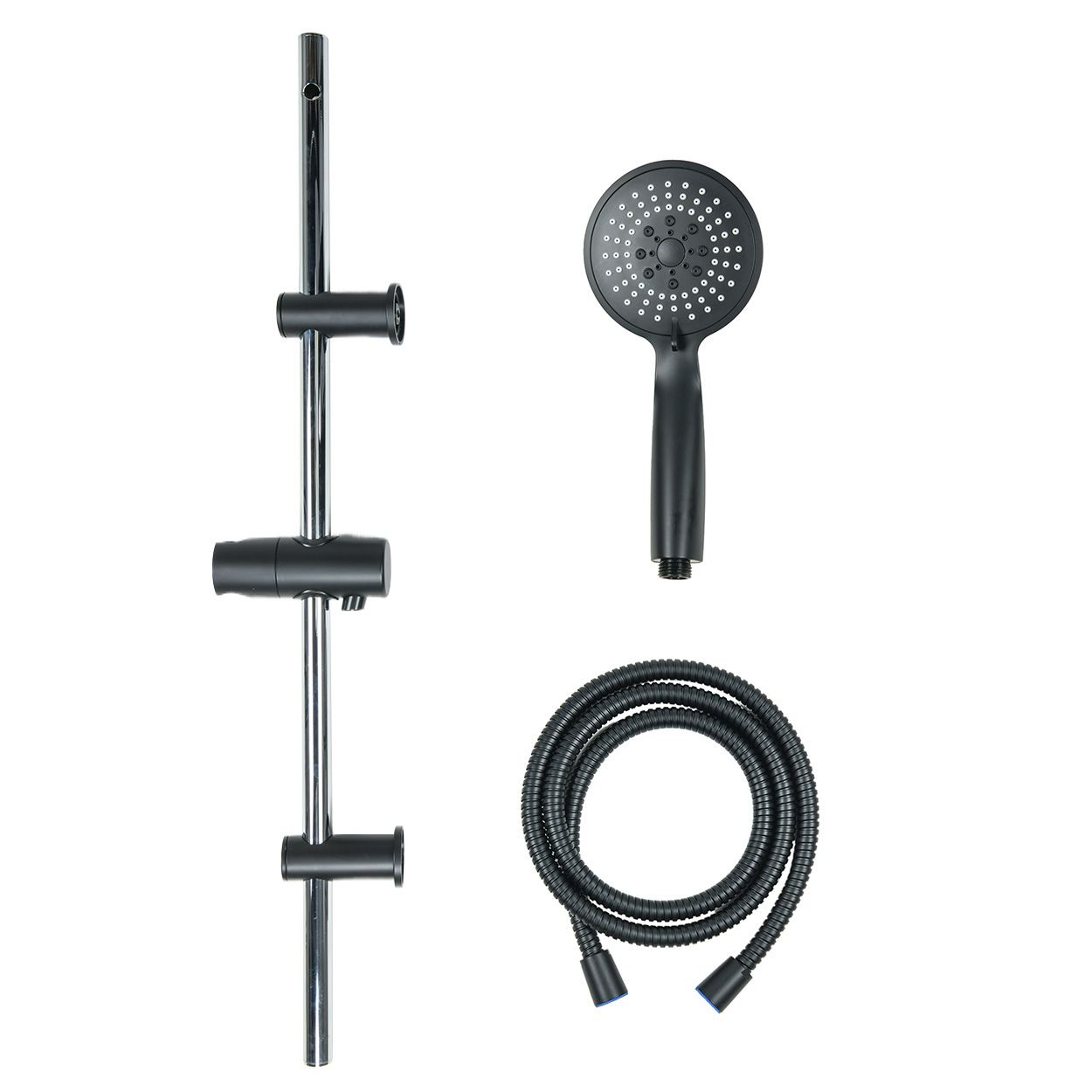 Riser Rail Shower Kit 5 Function Black