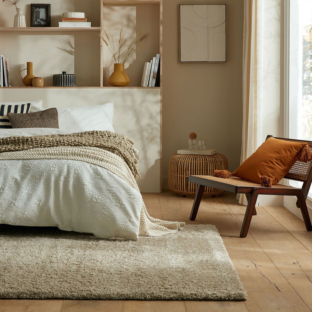 Feather Shaggy Natural Rug