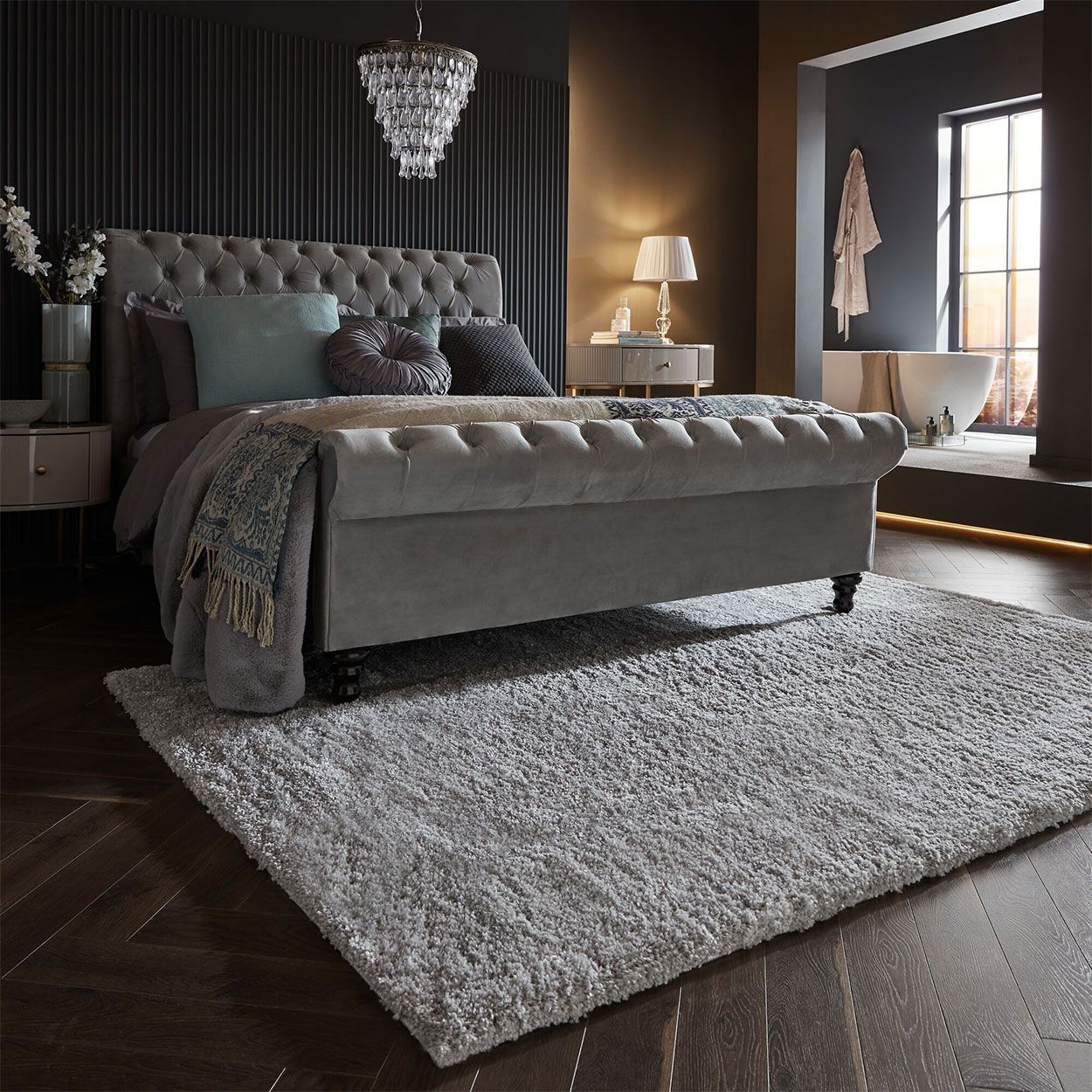 Feather Shaggy Silver Rug