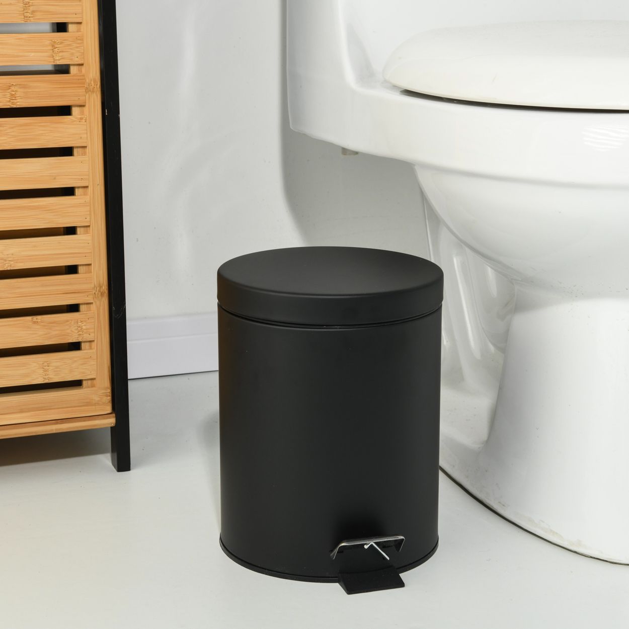 Bathroom Waste Bin Matt Black 5L