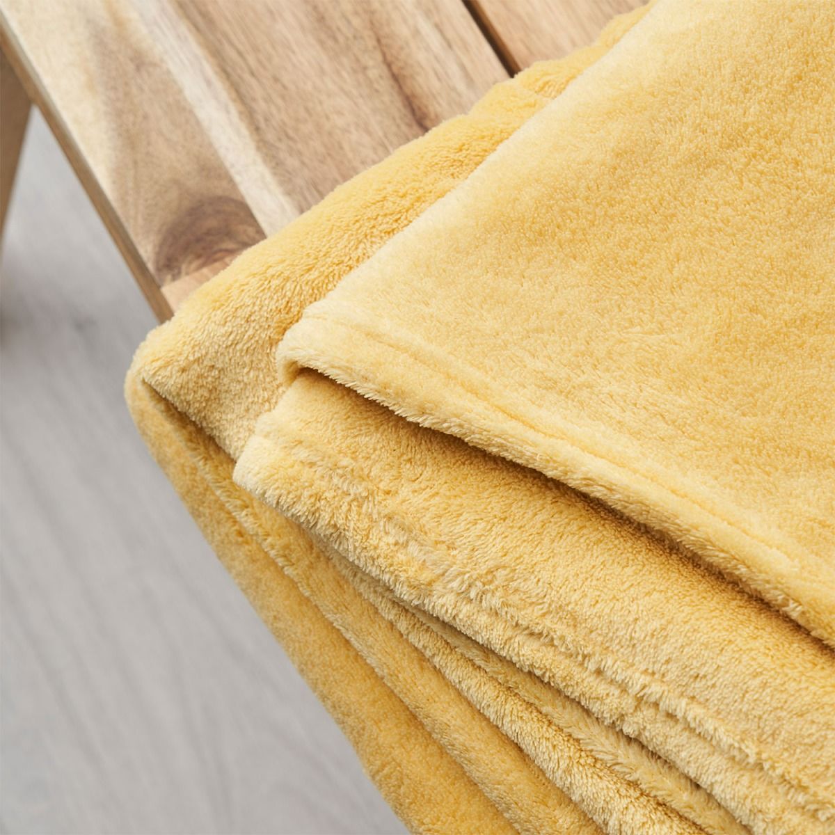 Ochre Microfleece Throw - 130cm x 160cm 