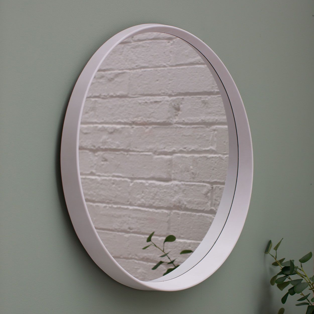 Round Mirror in White - 70cm