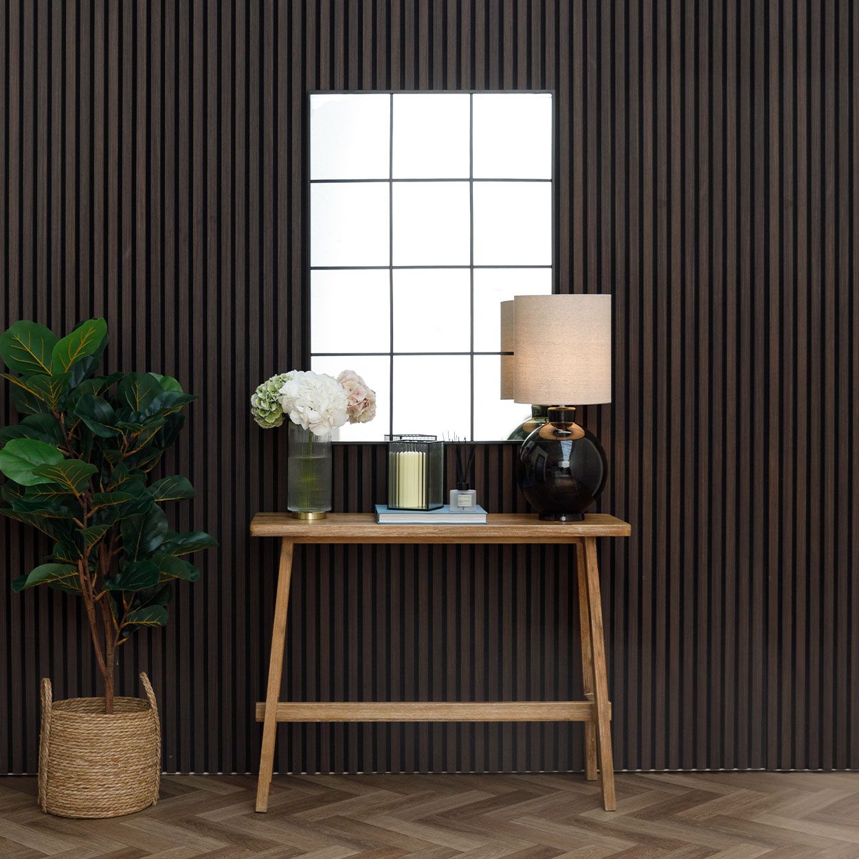 Metal Window Mirror in Black - 70cm x 100cm