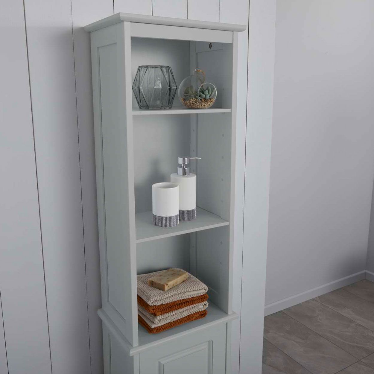 Chatsworth Tallboy Cabinet Grey