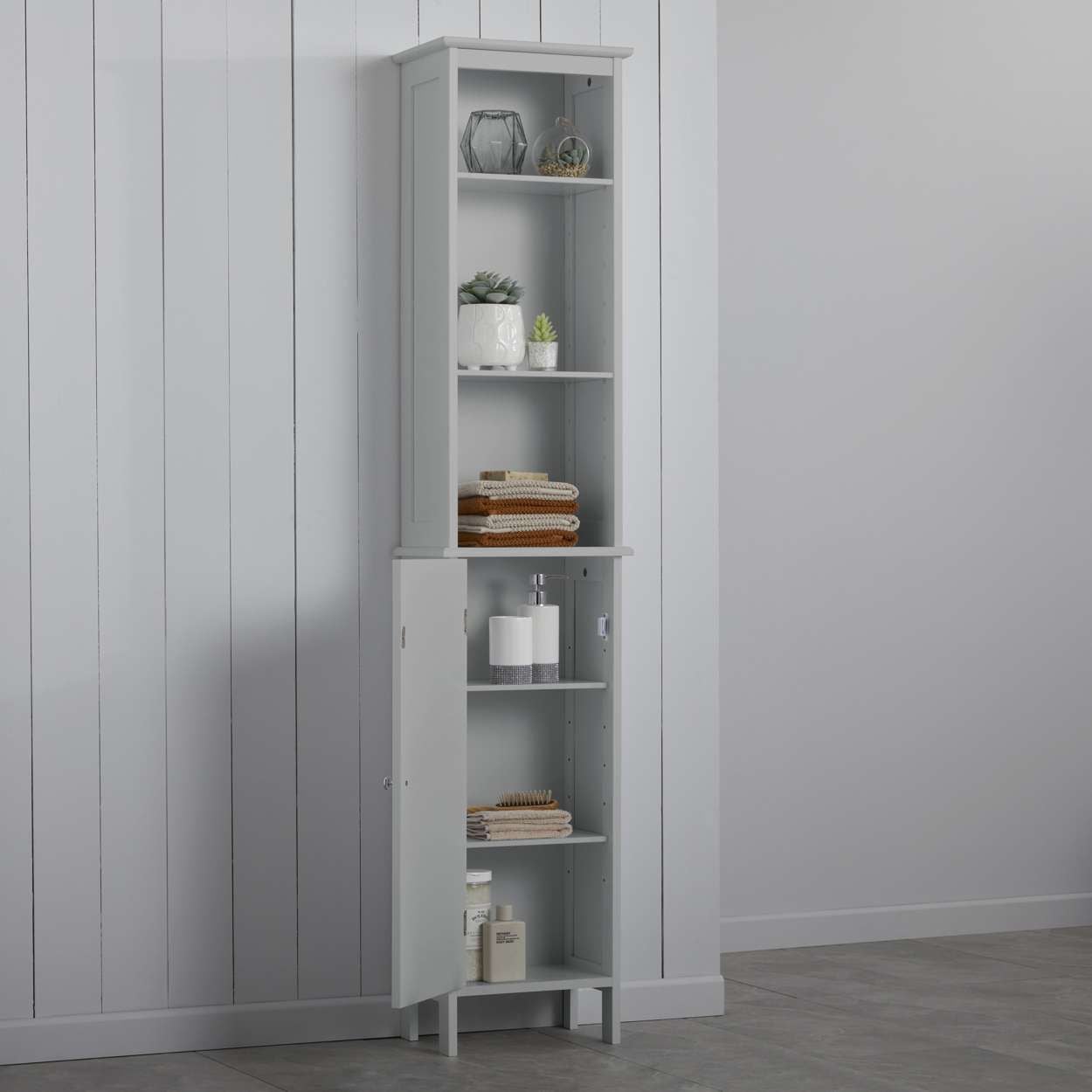 Chatsworth Tallboy Cabinet Grey