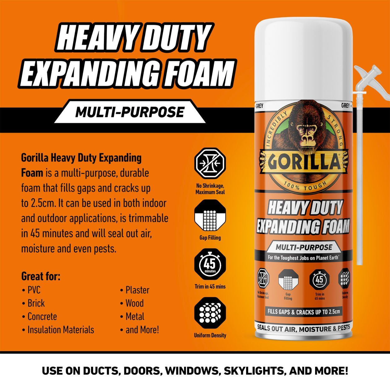 Gorilla Heavy Duty Expanding Foam 353ml