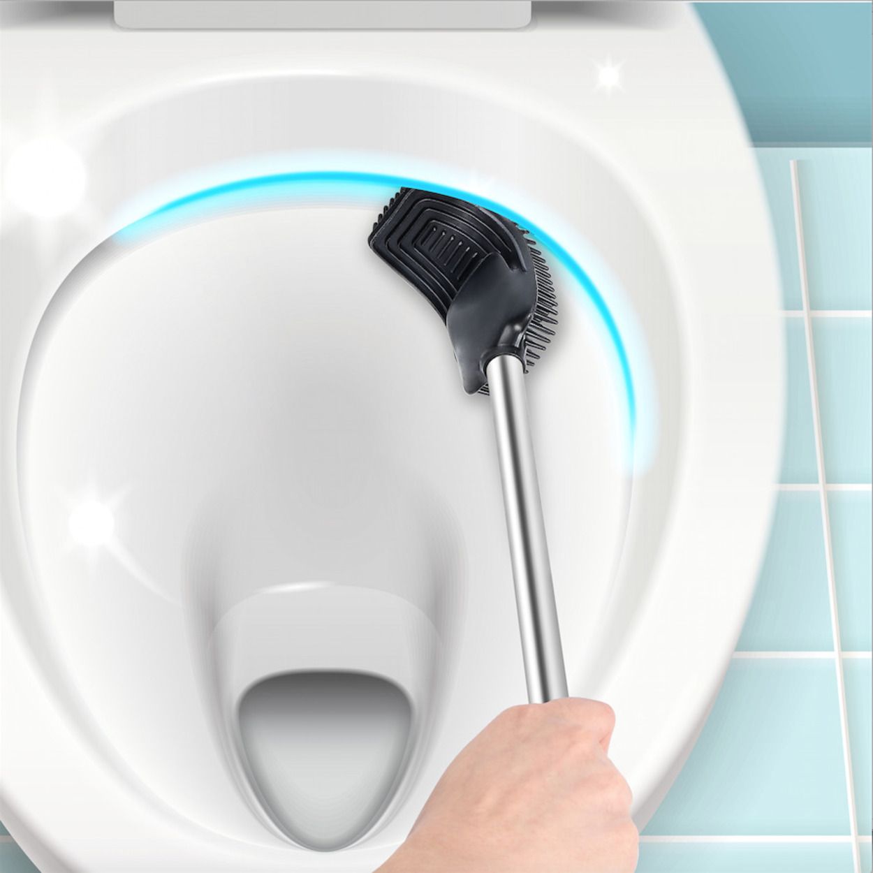 Rene Silicone Toilet Brush Stainless Steel