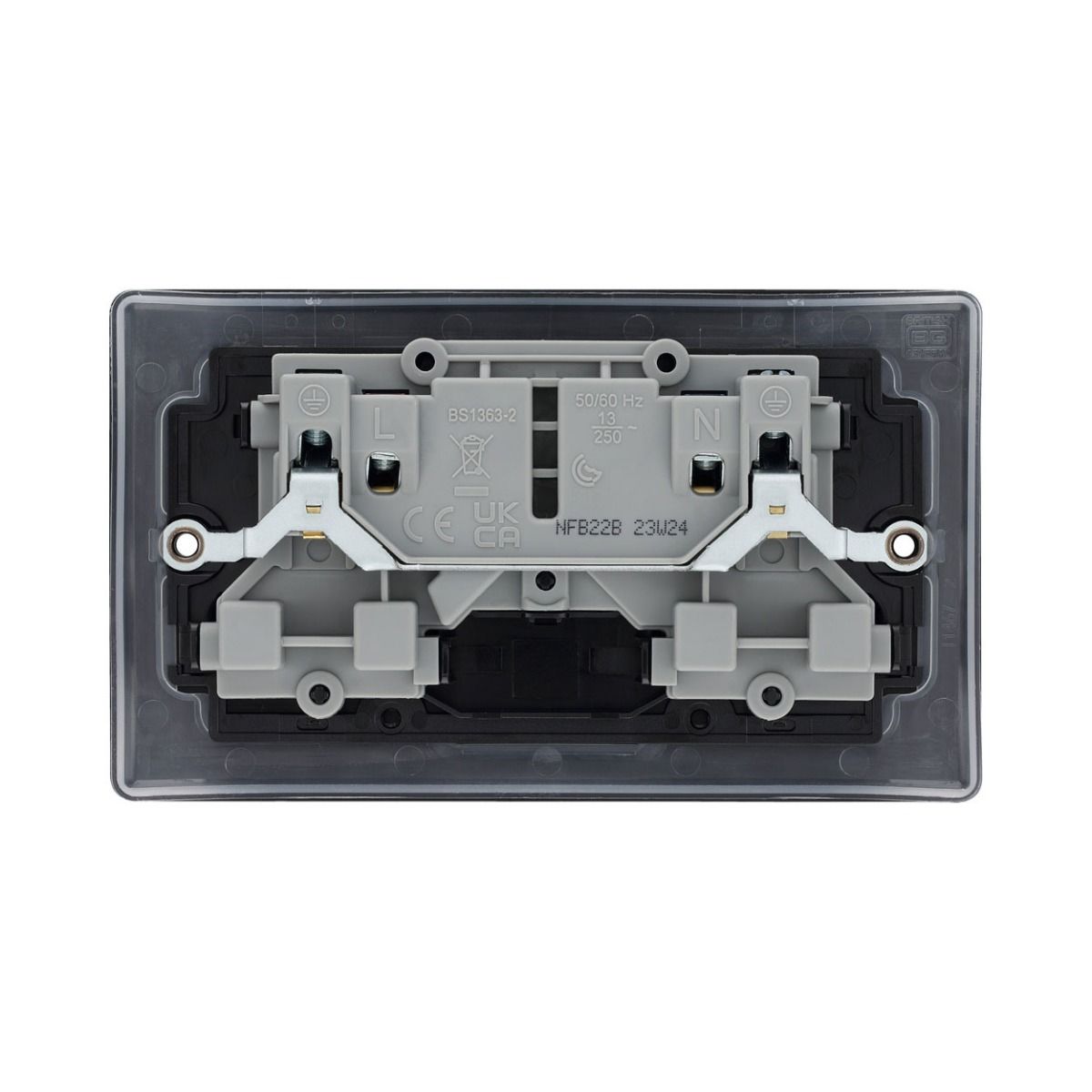 Bg Nexus Matt Black 13A Double Socket