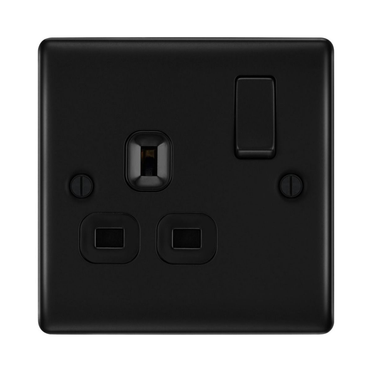 Bg Nexus Matt Black 13A Single Socket