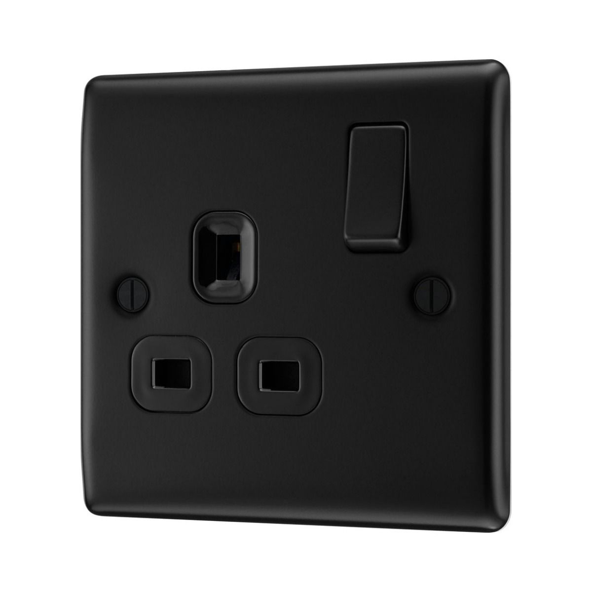 Bg Nexus Matt Black 13A Single Socket