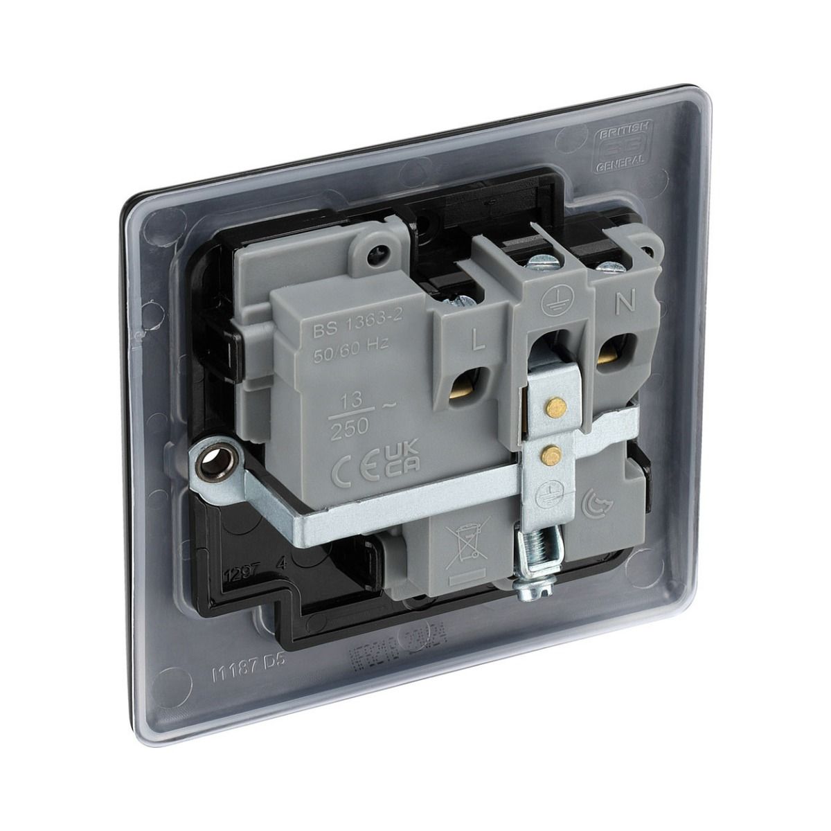 Bg Nexus Matt Black 13A Single Socket