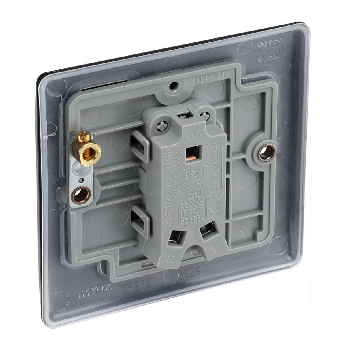 Bg Nexus Matt Black 20A Single 2 Way Switch