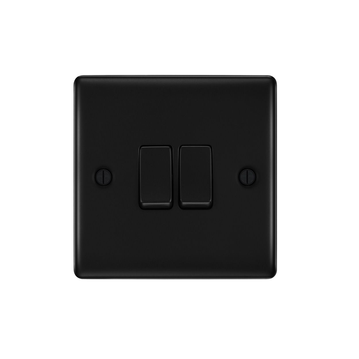 Bg Nexus Matt Black 20A Double 2 Way Switch