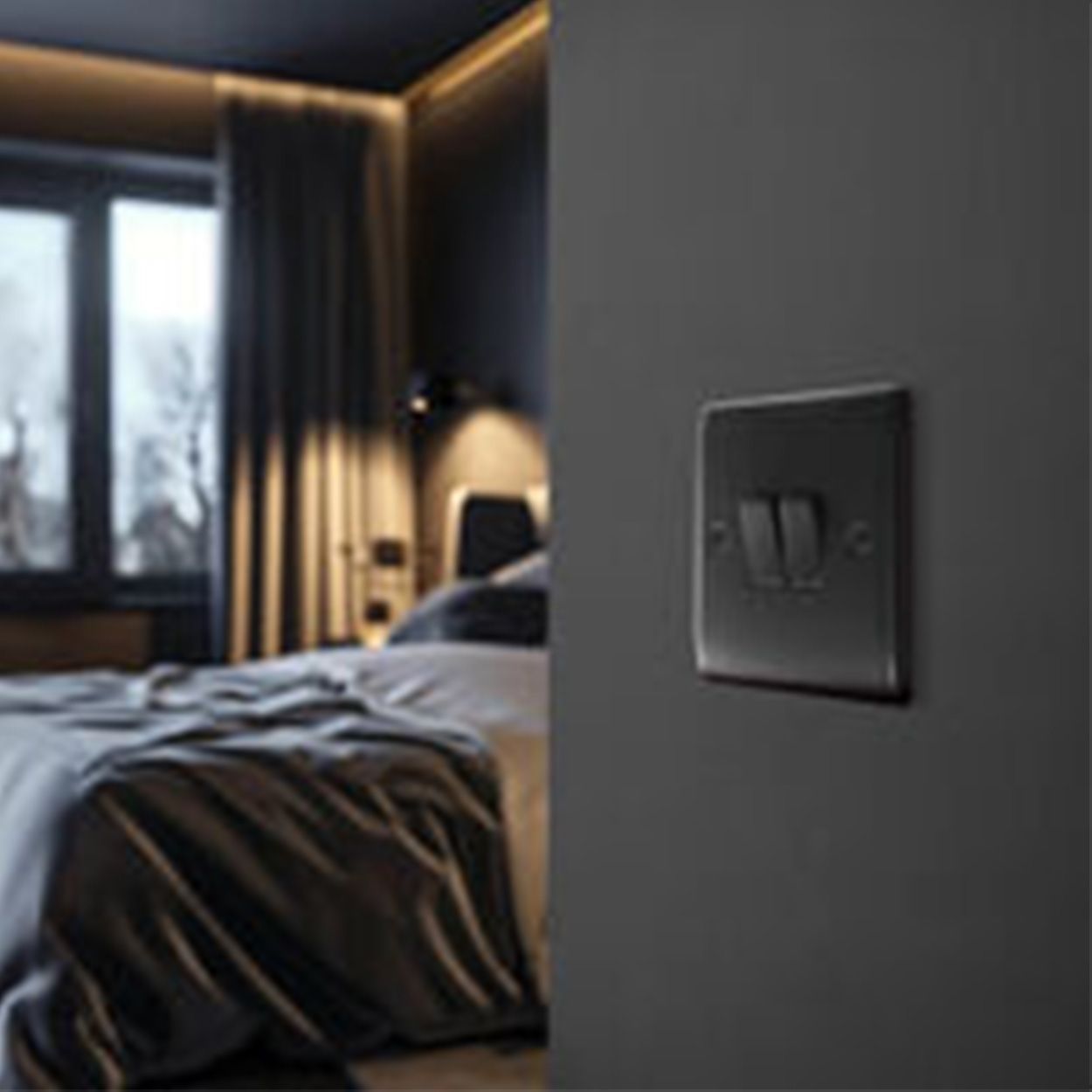 Bg Nexus Matt Black 20A Double 2 Way Switch