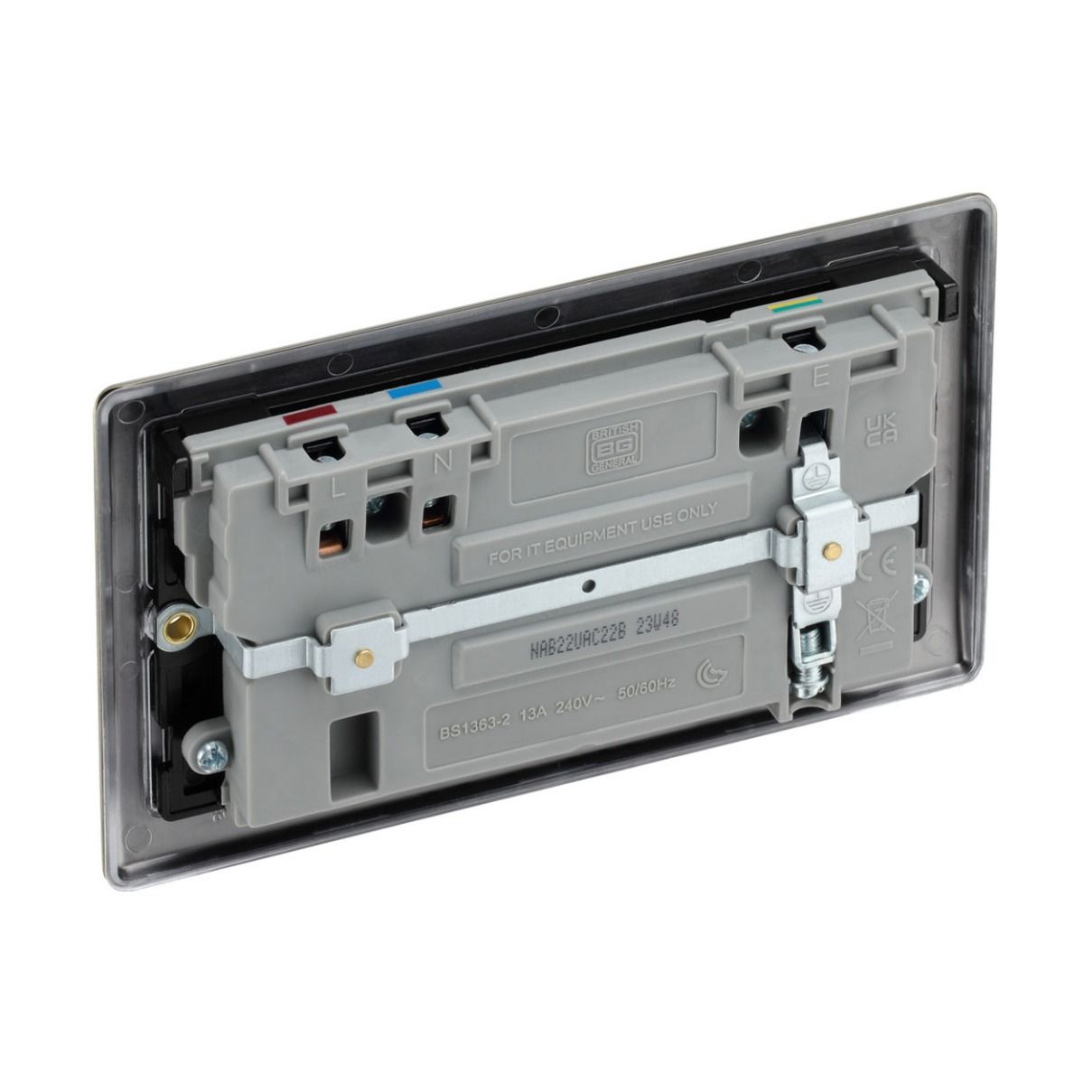 Bg Nexus Brushed Steel 22W Double Usb Socket A+C