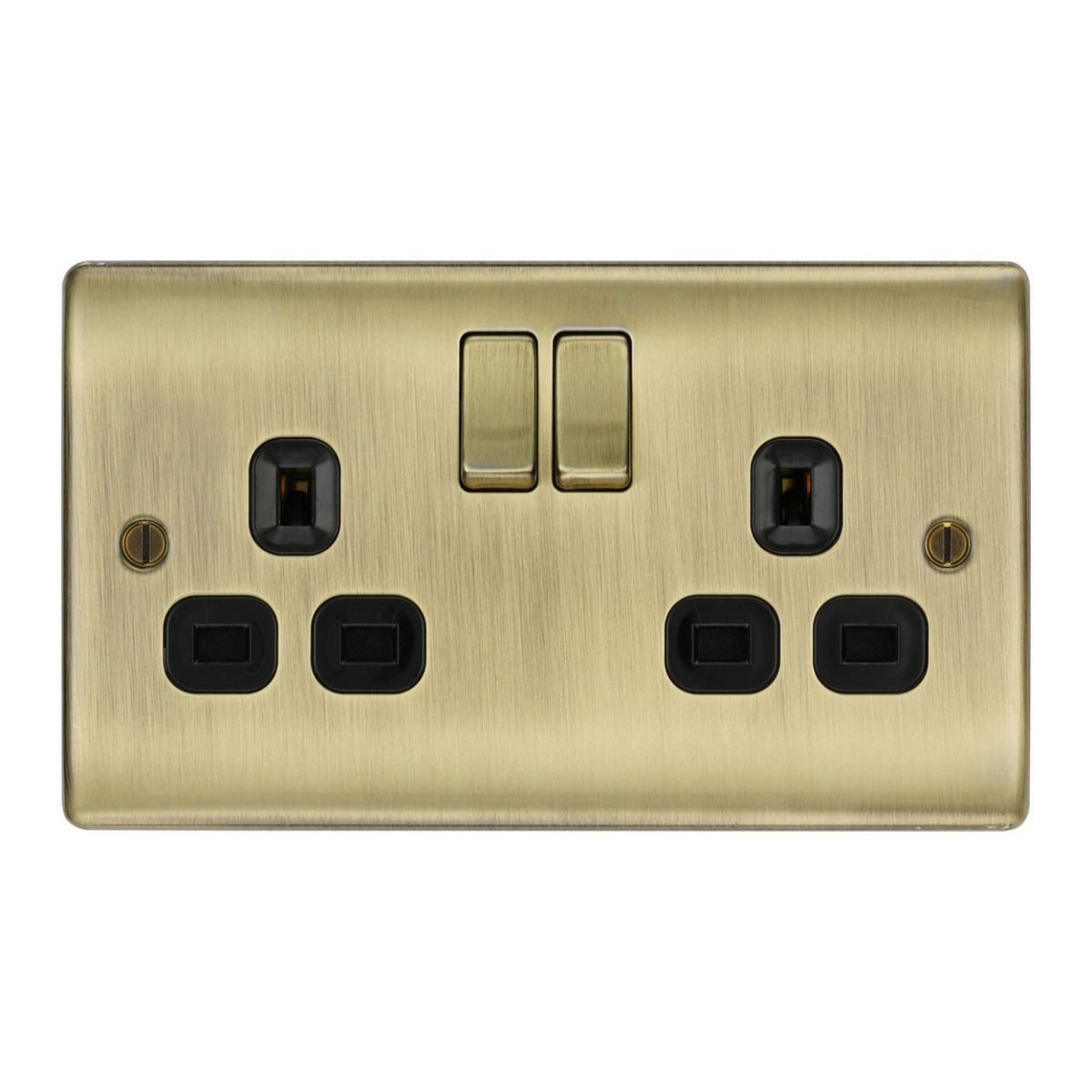 Bg Nexus Antique Brass 13A Double Socket