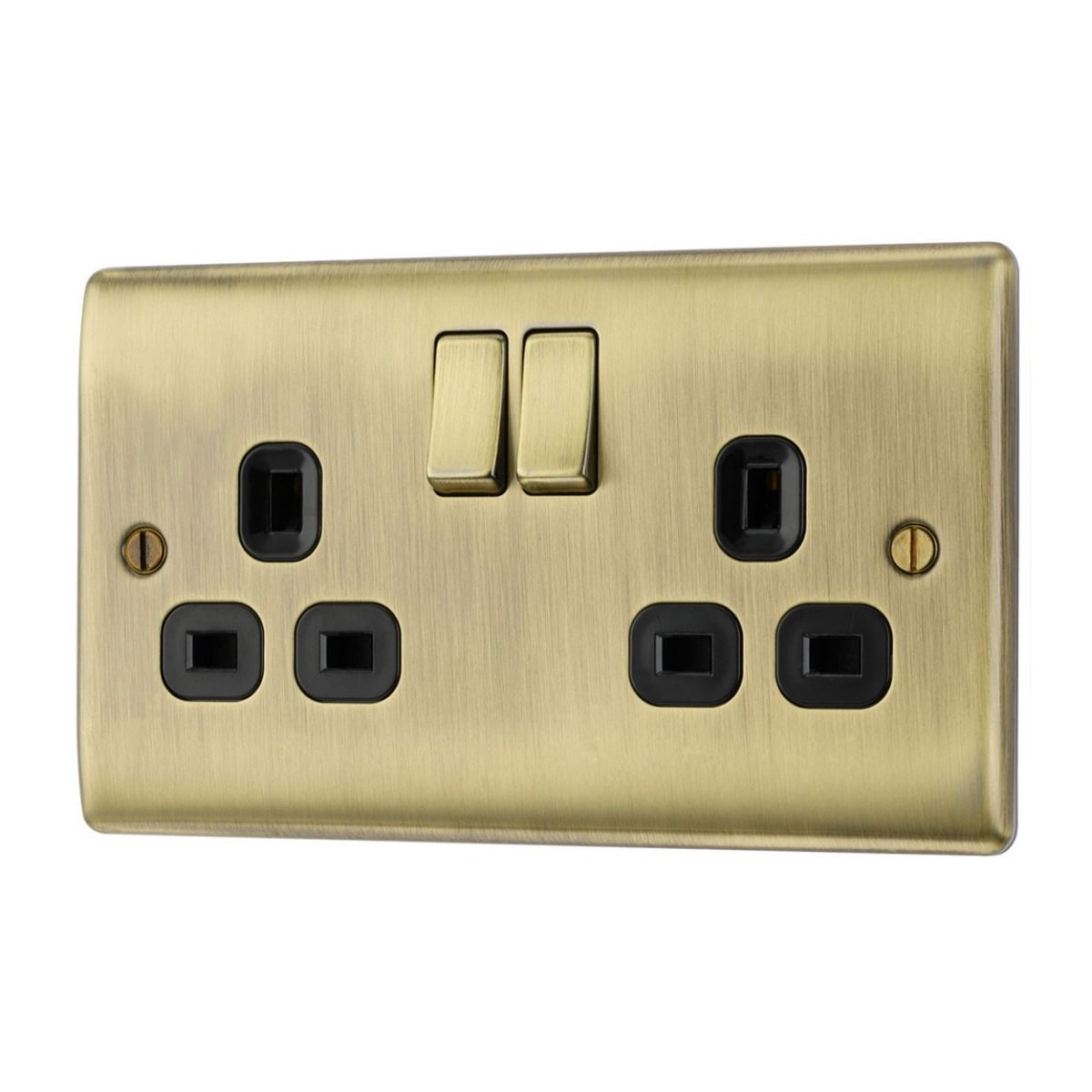 Bg Nexus Antique Brass 13A Double Socket