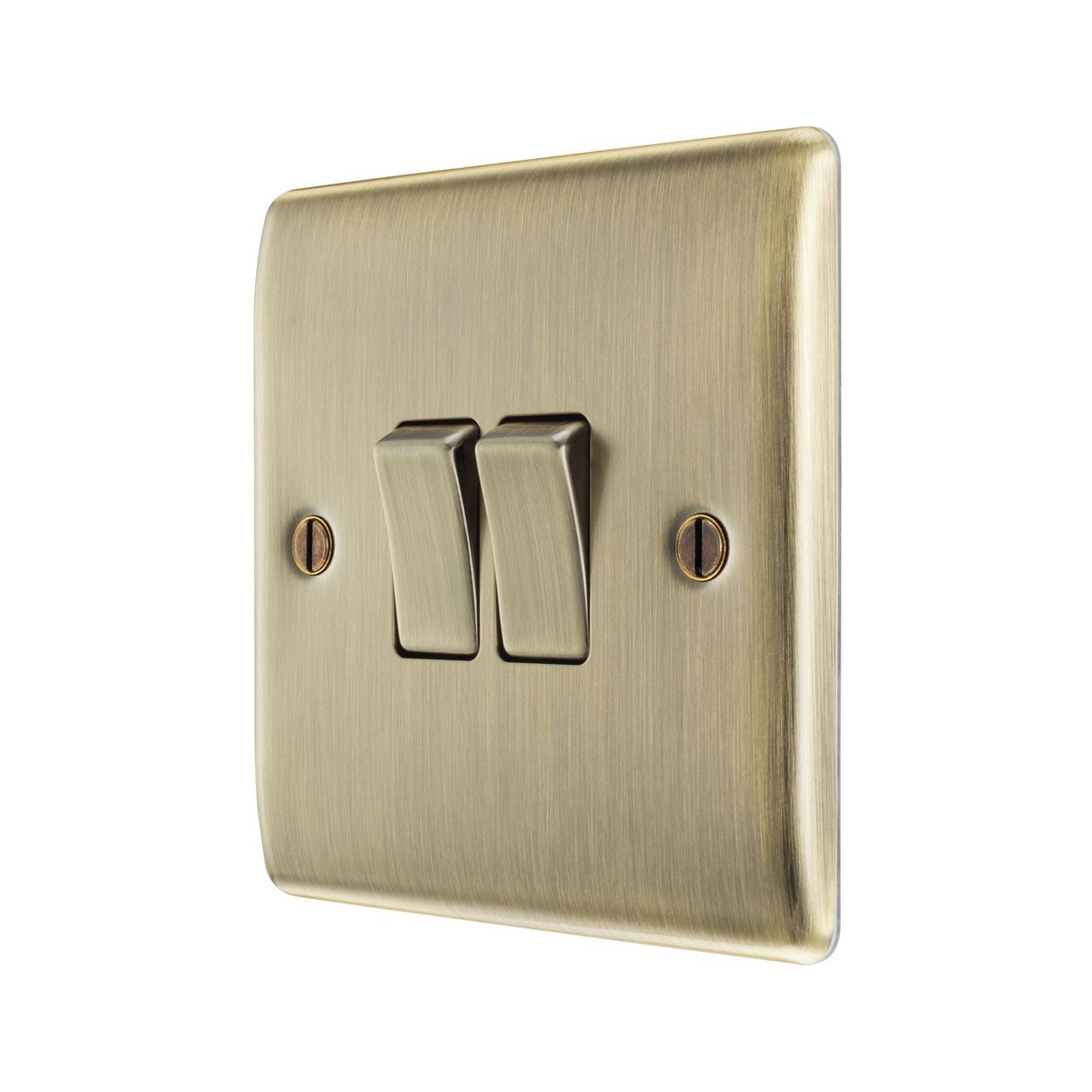 Bg Nexus Antique Brass 20A Double 2 Way Switch