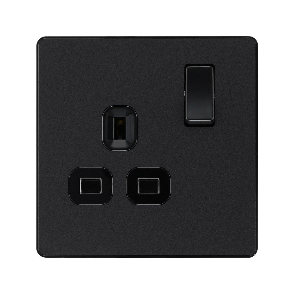 Bg Evolve Matt Black 13A Single Socket