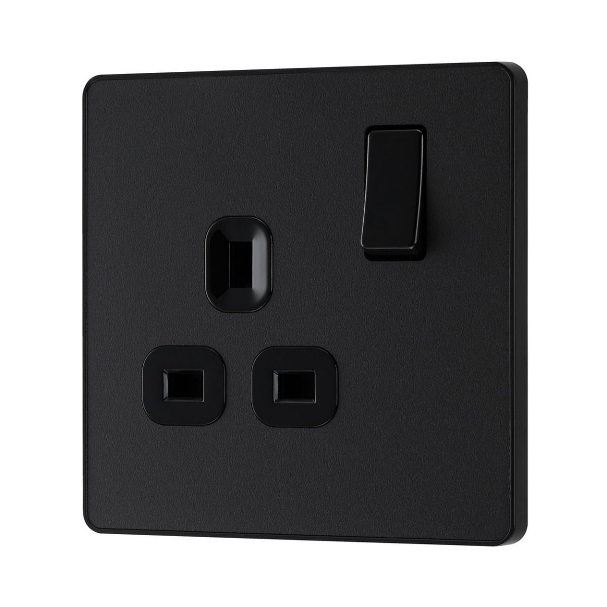 Bg Evolve Matt Black 13A Single Socket