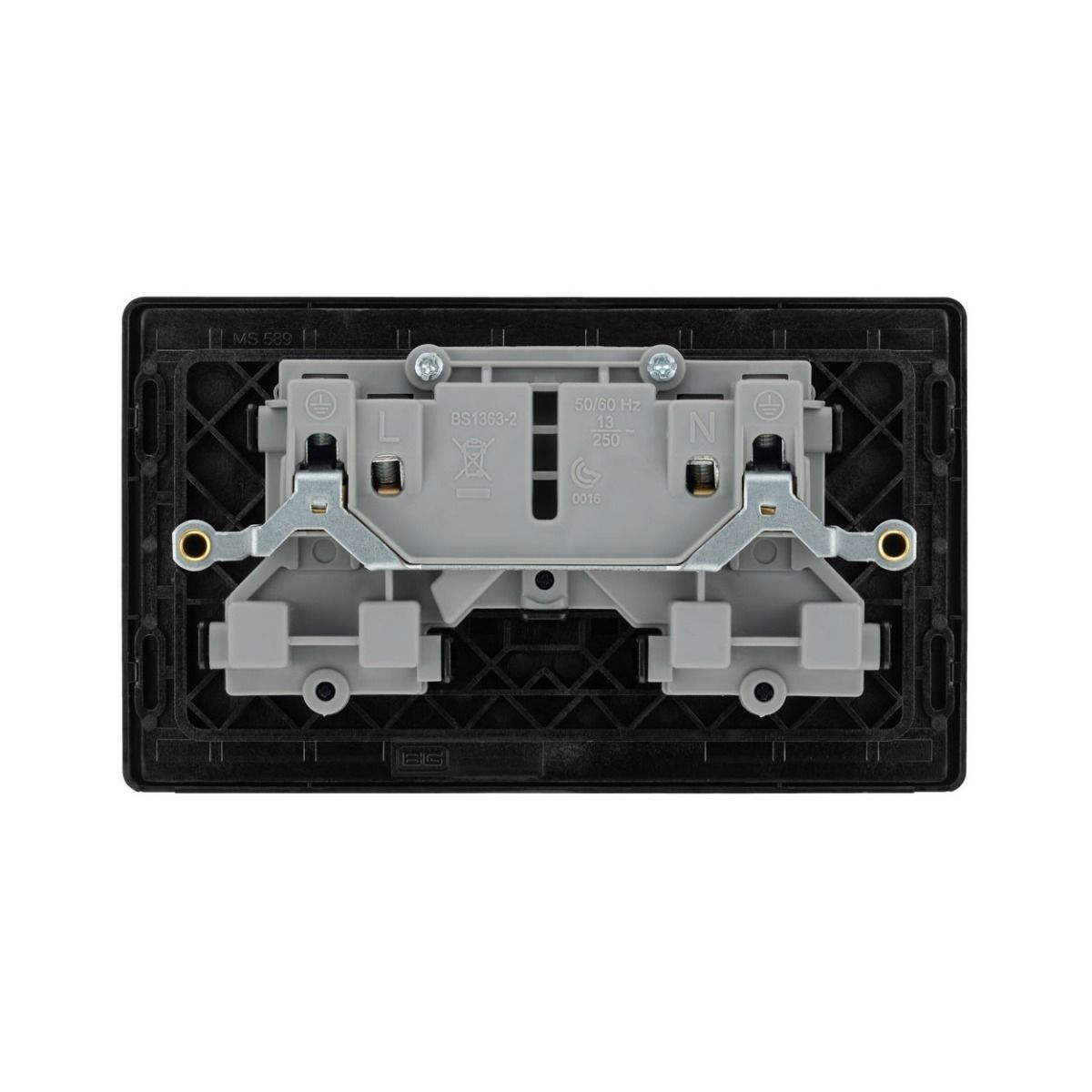 Bg Evolve Matt Black 13A Double Socket