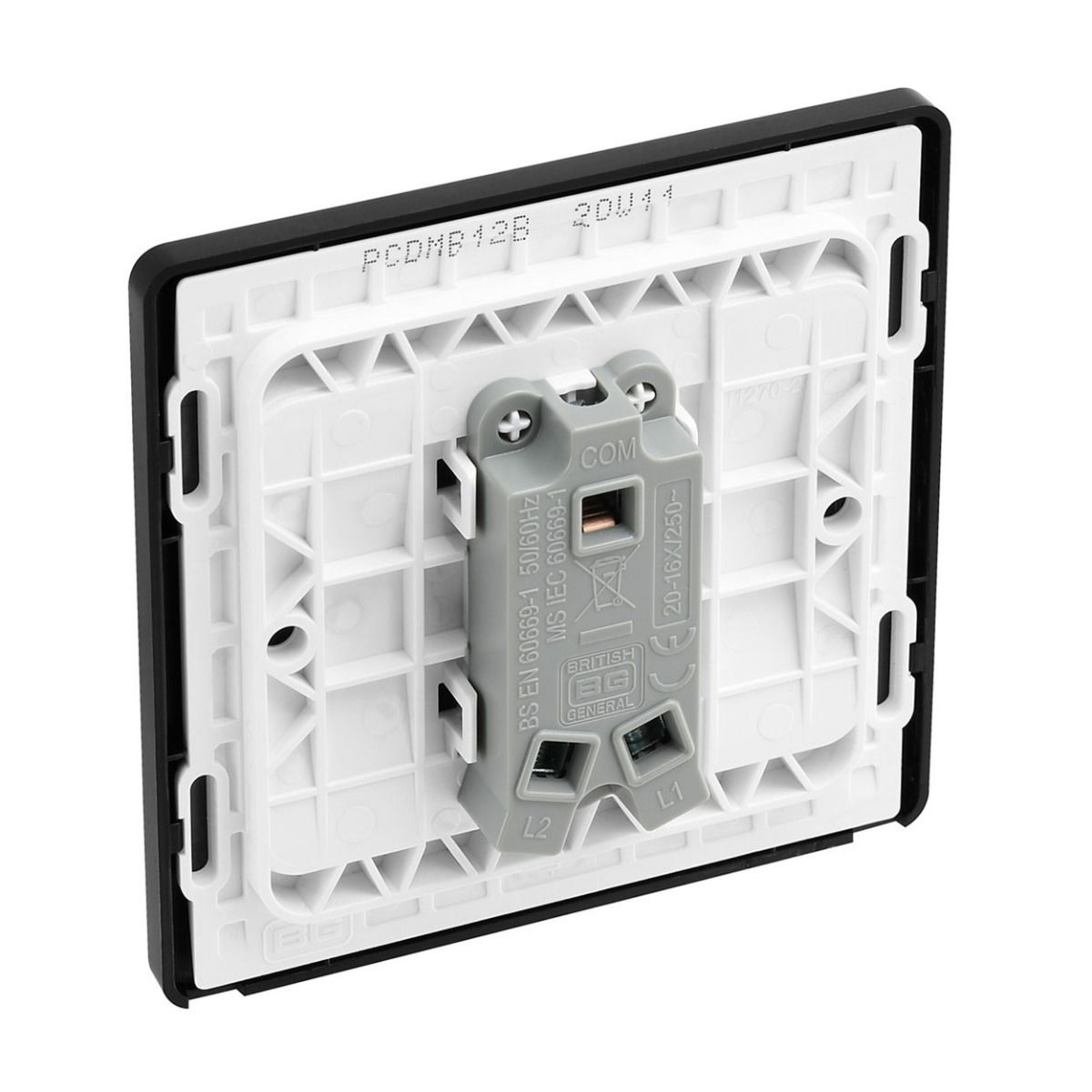 Bg Evolve Matt Black 20A Single 2 Way Switch